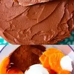 A collage of two Vegan Sweet Potato Chocolate Buttercream Frosting photos