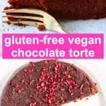 A collage of two Gluten-Free Vegan Chocolate Torte photos