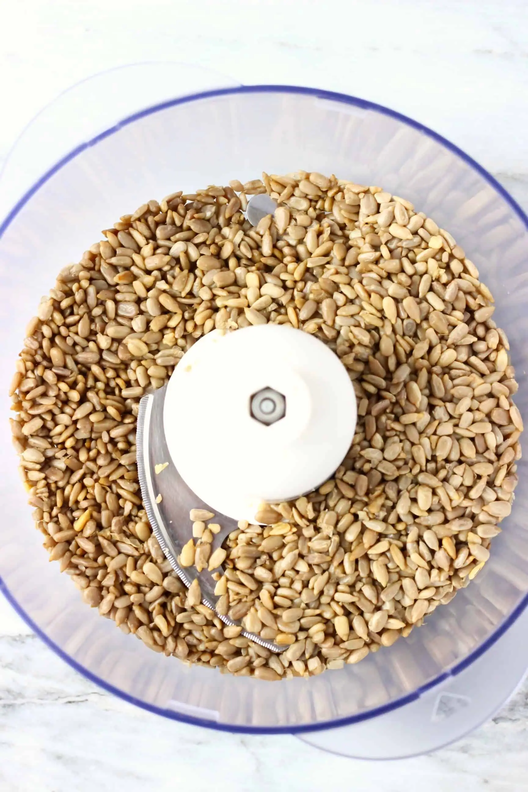 Sunflower seeds in a food processor