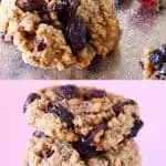 A collage of two Gluten-Free Vegan Oatmeal Raisin Cookies photos