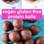 A collage of vegan protein balls photos