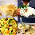 A collage of four vegan side dishes photos