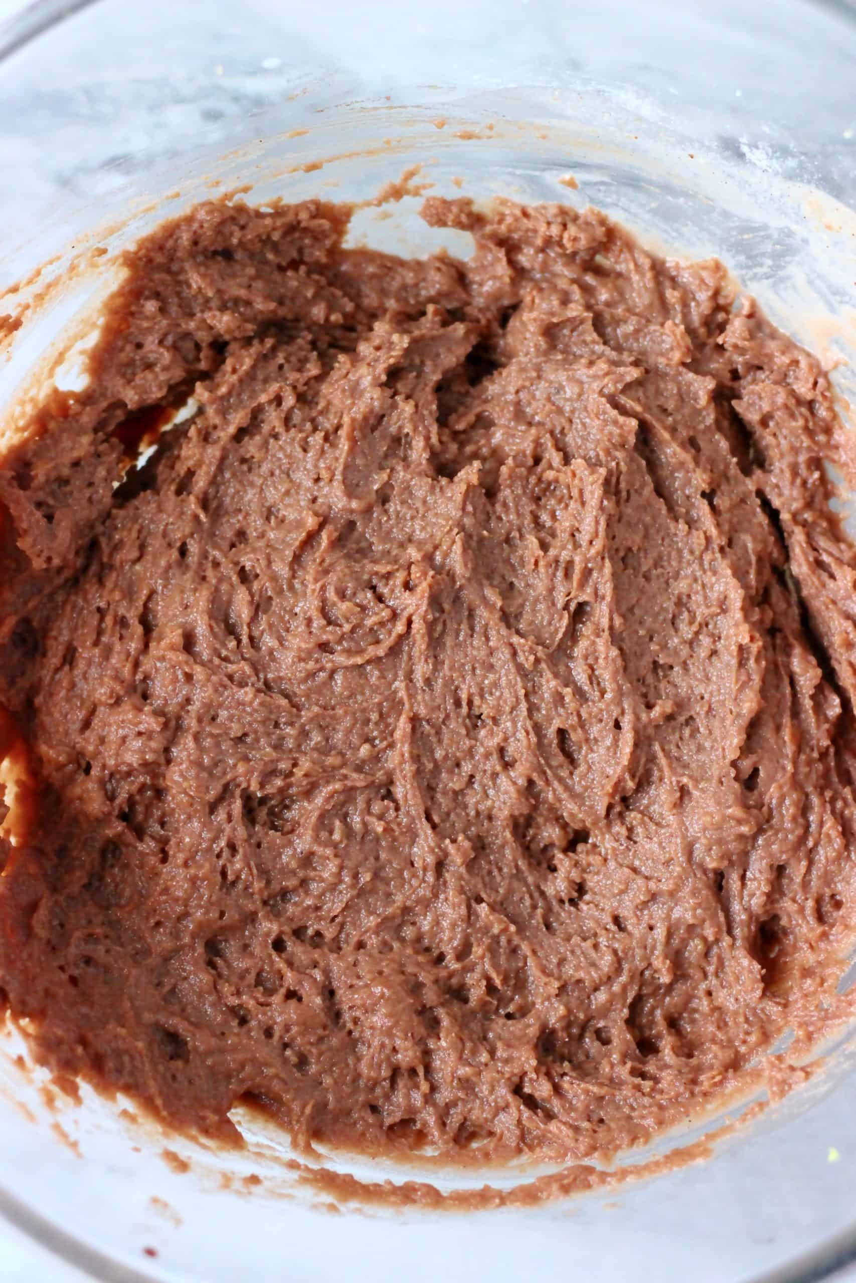 Raw gluten-free vegan gingerbread loaf cake batter in a bowl