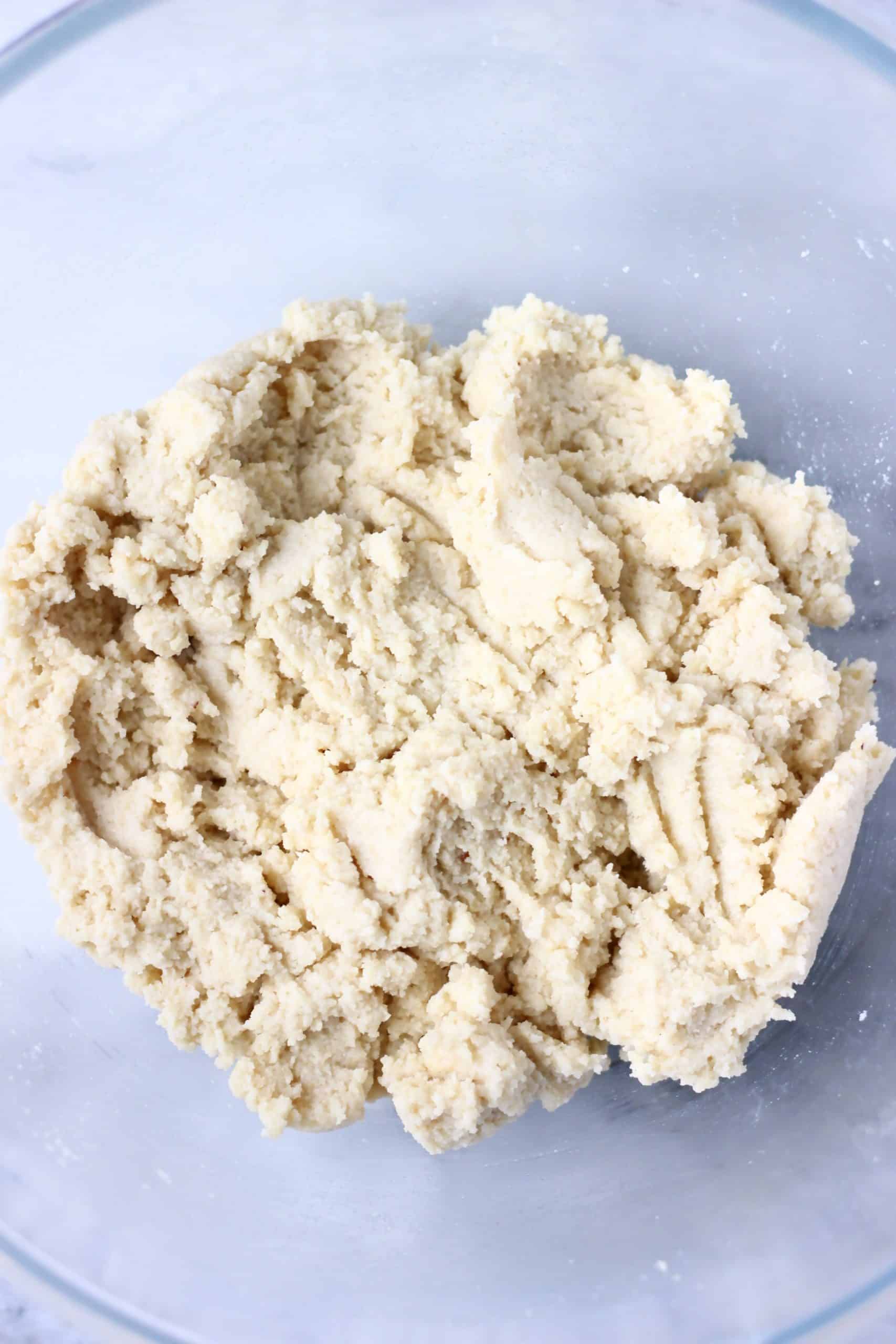 Raw gluten-free vegan biscuits dough in a bowl