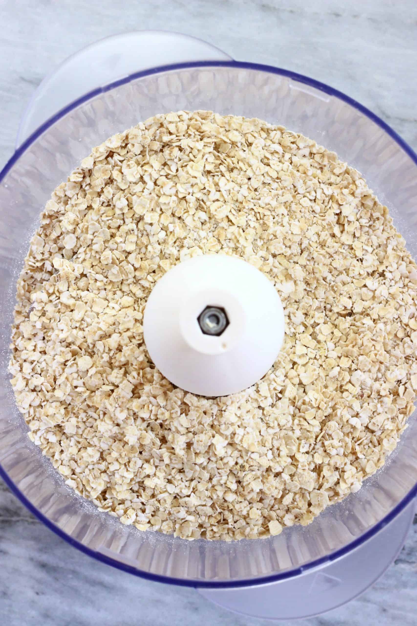 Oats in a food processor