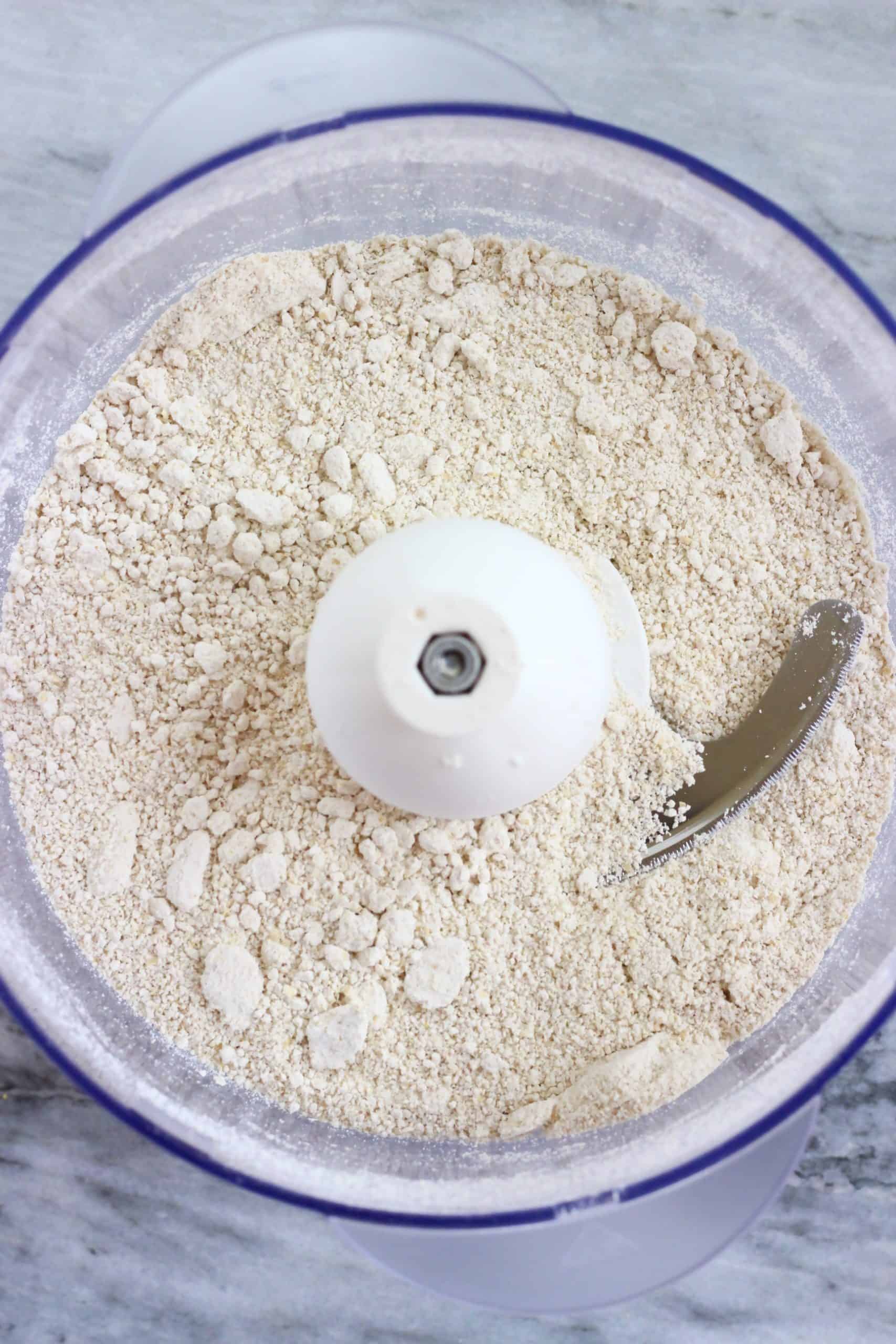 Oat flour in a food processor