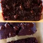 A collage of two Gluten-Free Vegan Chocolate Banana Bread photos