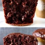 A collage of two Gluten-Free Vegan Chocolate Muffins photos