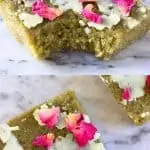 A collage of two Gluten-Free Vegan Matcha Brownies photos