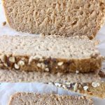 A collage of two oat flour bread photos