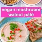 A collage of vegan mushroom pâté photos