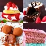 A collage of four Vegan Valentine's Day Recipes photos