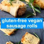 A collage of two Vegan Sausage Rolls photos