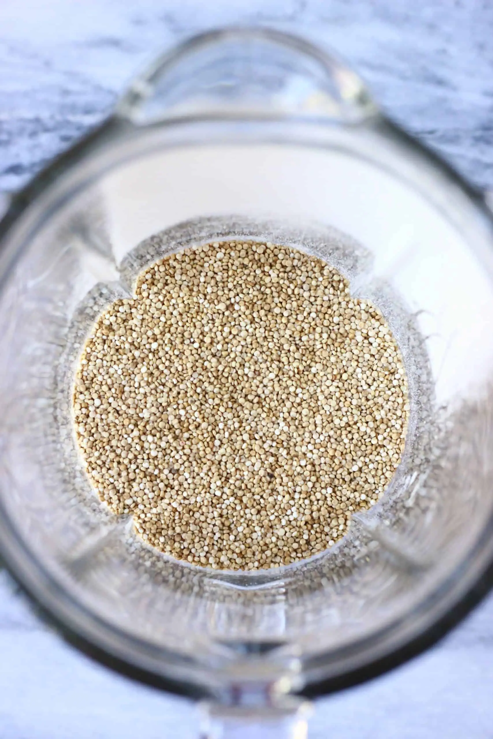 White quinoa in a blender