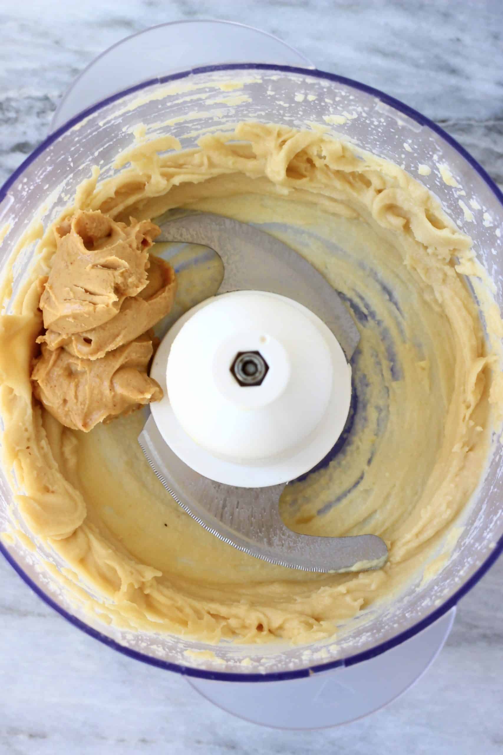 Blended up cashew nuts and peanut butter in a food processor