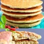 A collage of two quinoa pancakes photos