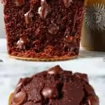 A collage of two gluten-free vegan chocolate pumpkin muffins photos