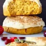A collage of two gluten-free vegan pumpkin cookies photos