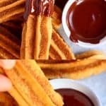 A collage of two Gluten-Free Vegan Churros photos