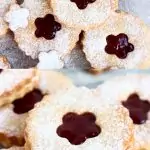 A collage of two Gluten-Free Vegan Linzer Cookies photos
