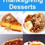 A collage of four vegan Thanksgiving dessert recipes photos