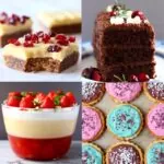 A collage of four vegan Christmas desserts photos