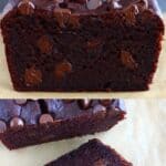 A collage of two gluten-free vegan chocolate bread photos