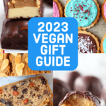 A collage of four 2023 Vegan Gift Guide photos