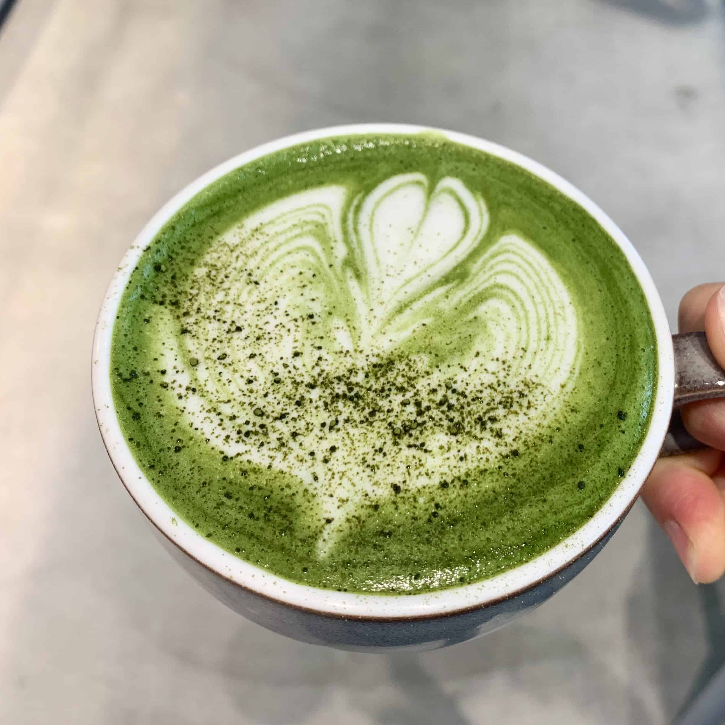 A vegan matcha latte from Everysoy