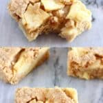 A collage of two vegan apple oatmeal bars photos