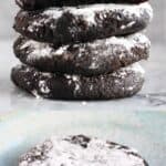 A collage of two Gluten-Free Vegan Chocolate Crinkle Cookies photos