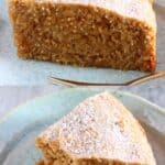 A collage of two gluten-free vegan ginger cake photos