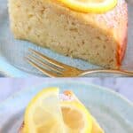 A collage of two Gluten-Free Vegan Lemon Yogurt Cake photos