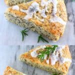 A collage of two Gluten-Free Vegan Lemon Poppy Seed Scones photos