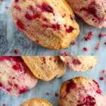 A collage of two Gluten-Free Vegan Raspberry Madeleines photos