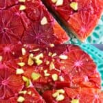 A collage of two Gluten-Free Vegan Blood Orange Cake photos