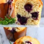 A collage of two Gluten-Free Vegan Lemon Blueberry Muffins photos