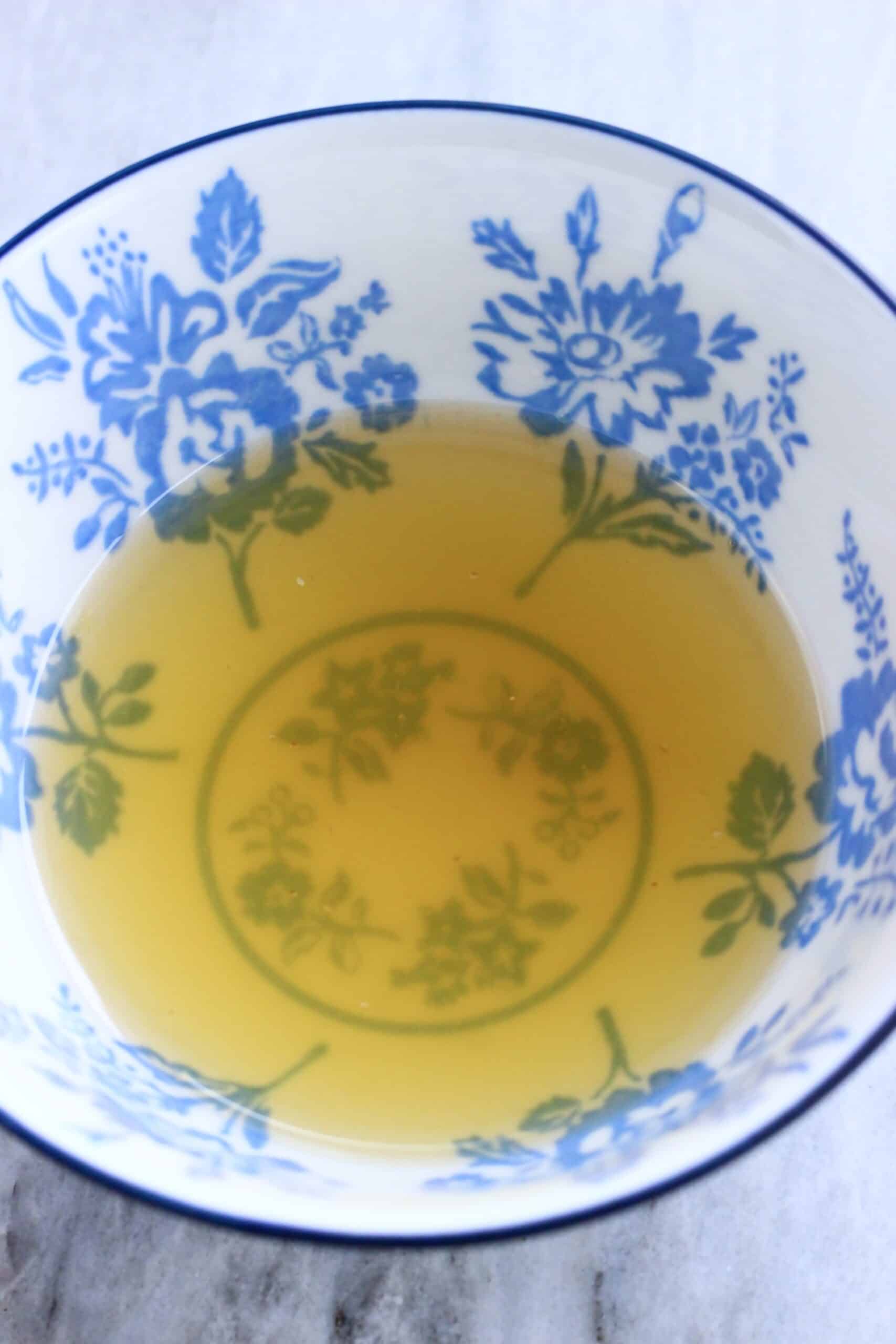 Lemon syrup in a bowl