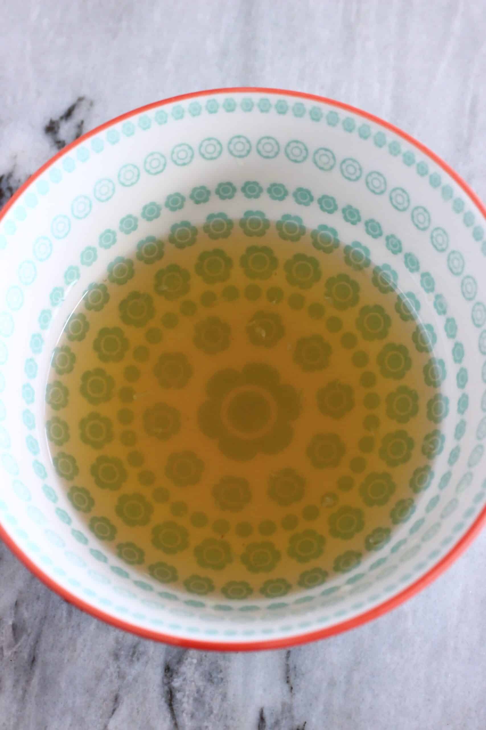 Lemon syrup in a bowl