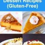 A collage of four vegan pumpkin dessert photos