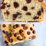 A collage of two Gluten-Free Vegan Chocolate Chip Bread photos